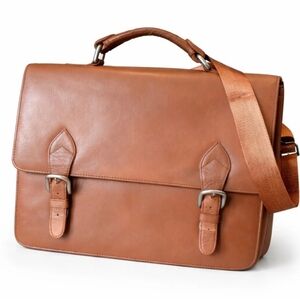 CLASSIC Leather Attache BRIEFCASE Brn messenger WORK Office Business SATCHEL BAG